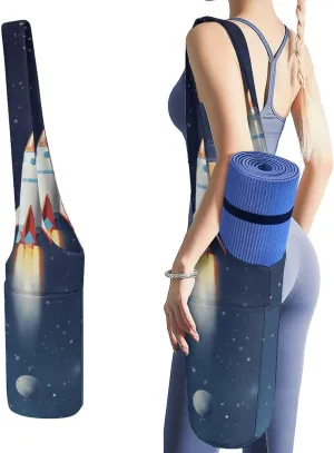 A Gym Artifact, The Canvas Rocket in Space Printed Yoga Storage Bag Is Durable, Wear-resistant And Does Not Strangle Shoulders. It Is Suitable for Both Men And Women