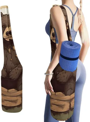 A Gym Artifact, The Canvas Rustic Lodge Bear Printed Yoga Storage Bag Is Durable, Wear-resistant And Does Not Strangle Shoulders. It Is Suitable for Both Men And Women
