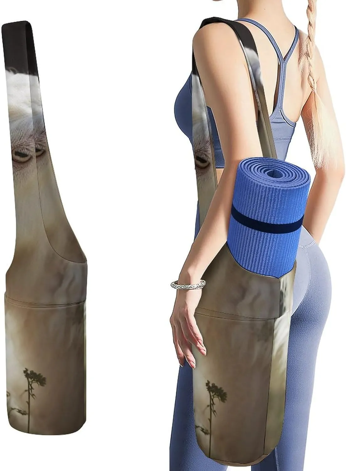 A Gym Artifact, The Canvas Sheep Printed Yoga Storage Bag Is Durable, Wear-resistant And Does Not Strangle Shoulders. It Is Suitable for Both Men And Women