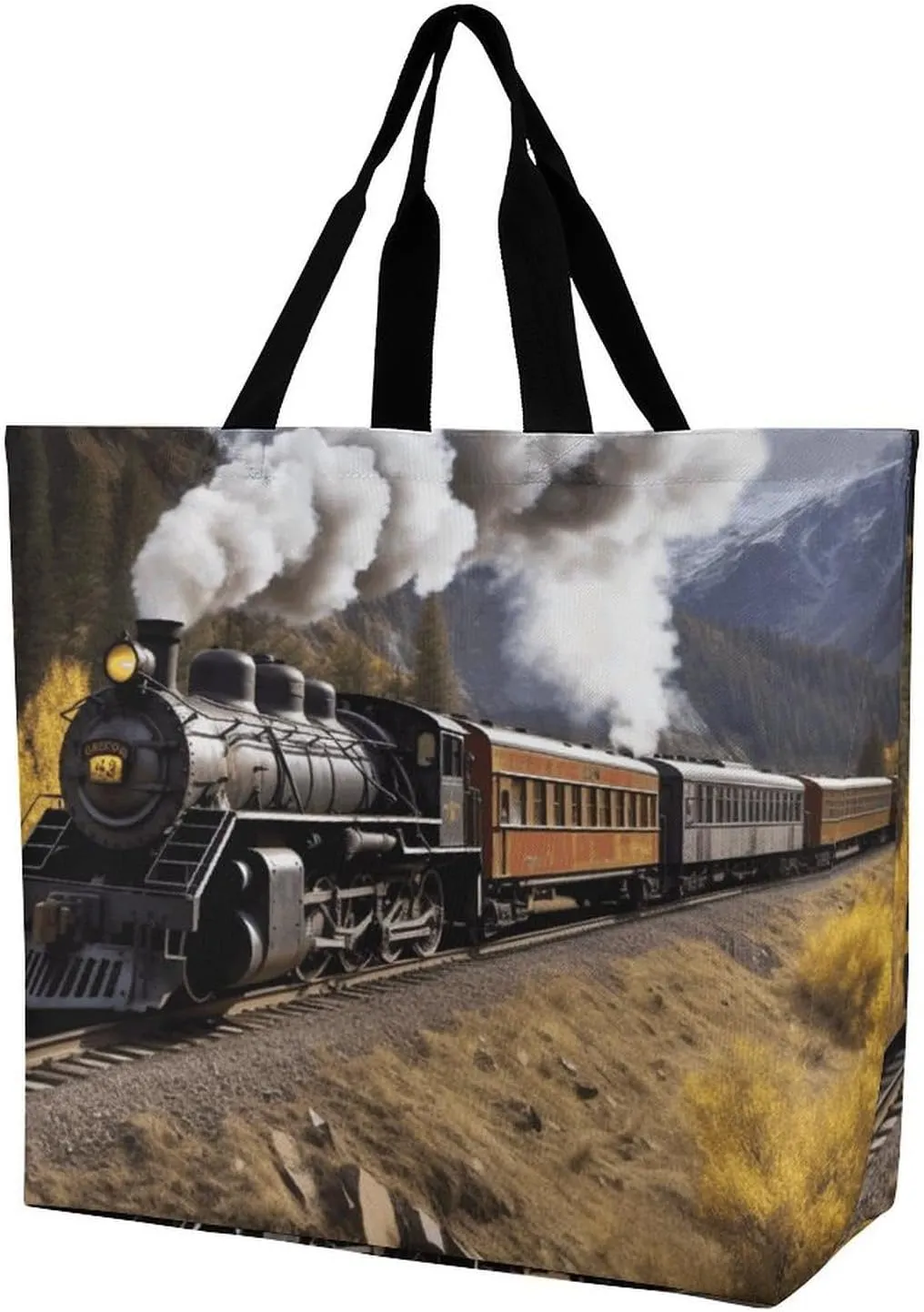 A Gym Artifact, The Canvas Steam Locomotive Train Printed Yoga Storage Bag Is Durable, Wear-resistant And Does Not Strangle Shoulders. It Is Suitable for Both Men And Women
