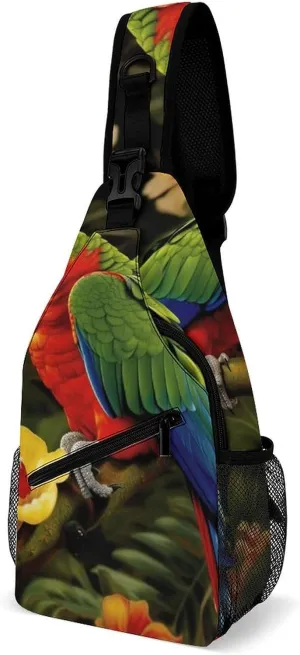 A Gym Artifact, The Canvas Tropical Parrot Printed Yoga Storage Bag Is Durable, Wear-resistant And Does Not Strangle Shoulders. It Is Suitable for Both Men And Women
