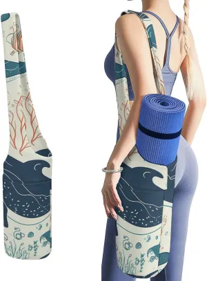 A Gym Artifact, The Canvas Underwater Whale Printed Yoga Storage Bag Is Durable, Wear-resistant And Does Not Strangle Shoulders. It Is Suitable for Both Men And Women