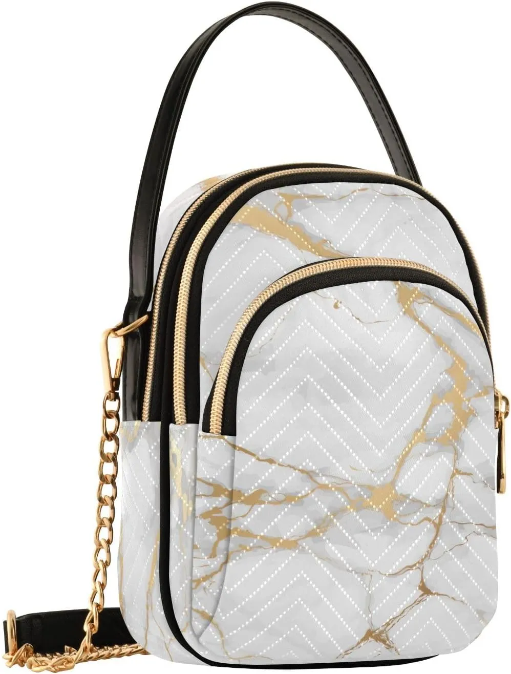 Abstract Painting Gold Waves Womans Purse, Cross over Bag for Woman Womens Small Purse