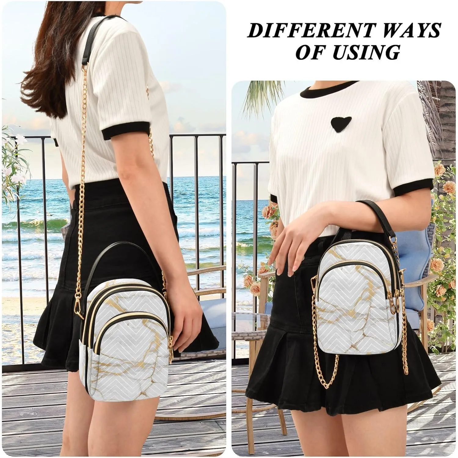 Abstract Painting Gold Waves Womans Purse, Cross over Bag for Woman Womens Small Purse