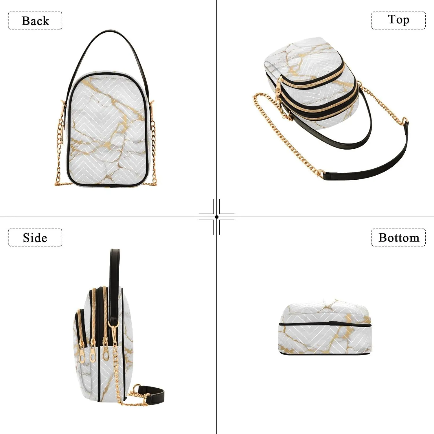 Abstract Painting Gold Waves Womans Purse, Cross over Bag for Woman Womens Small Purse