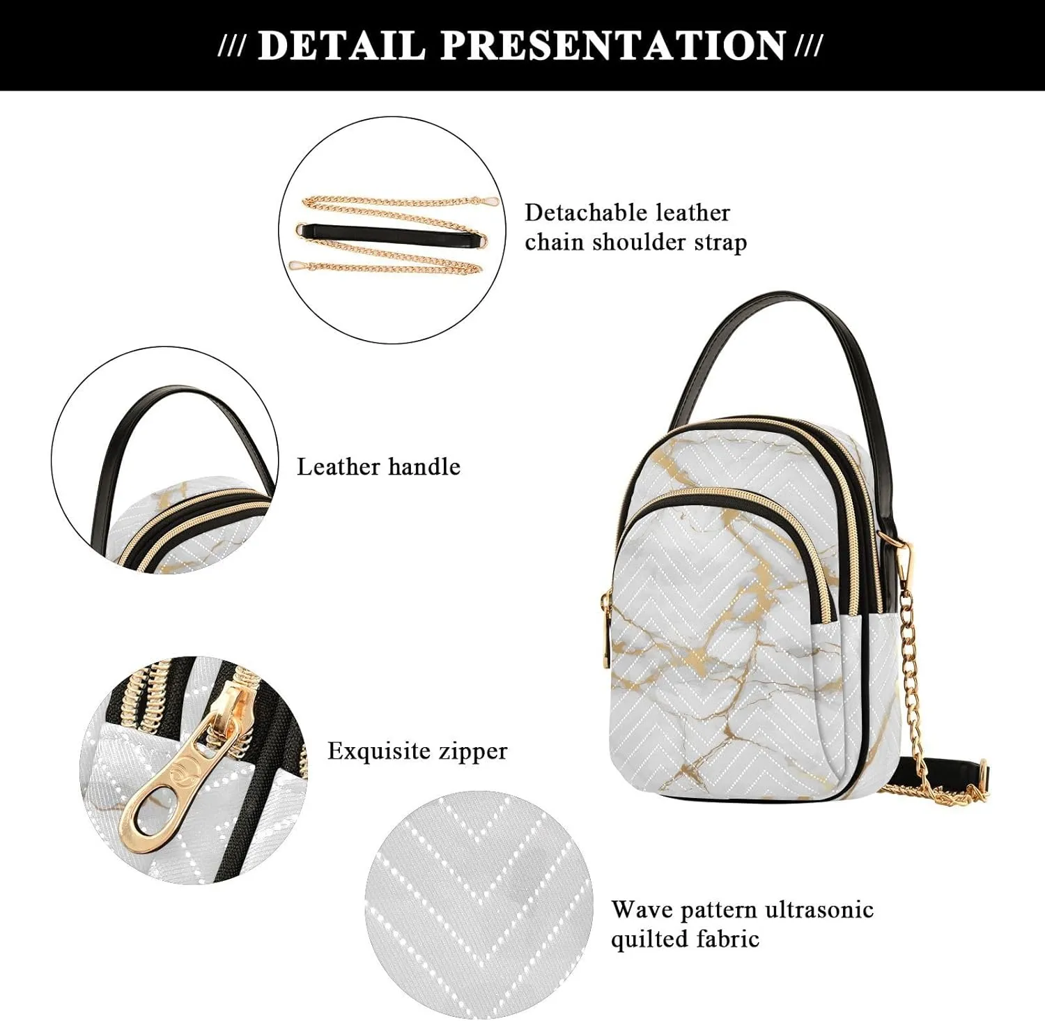 Abstract Painting Gold Waves Womans Purse, Cross over Bag for Woman Womens Small Purse