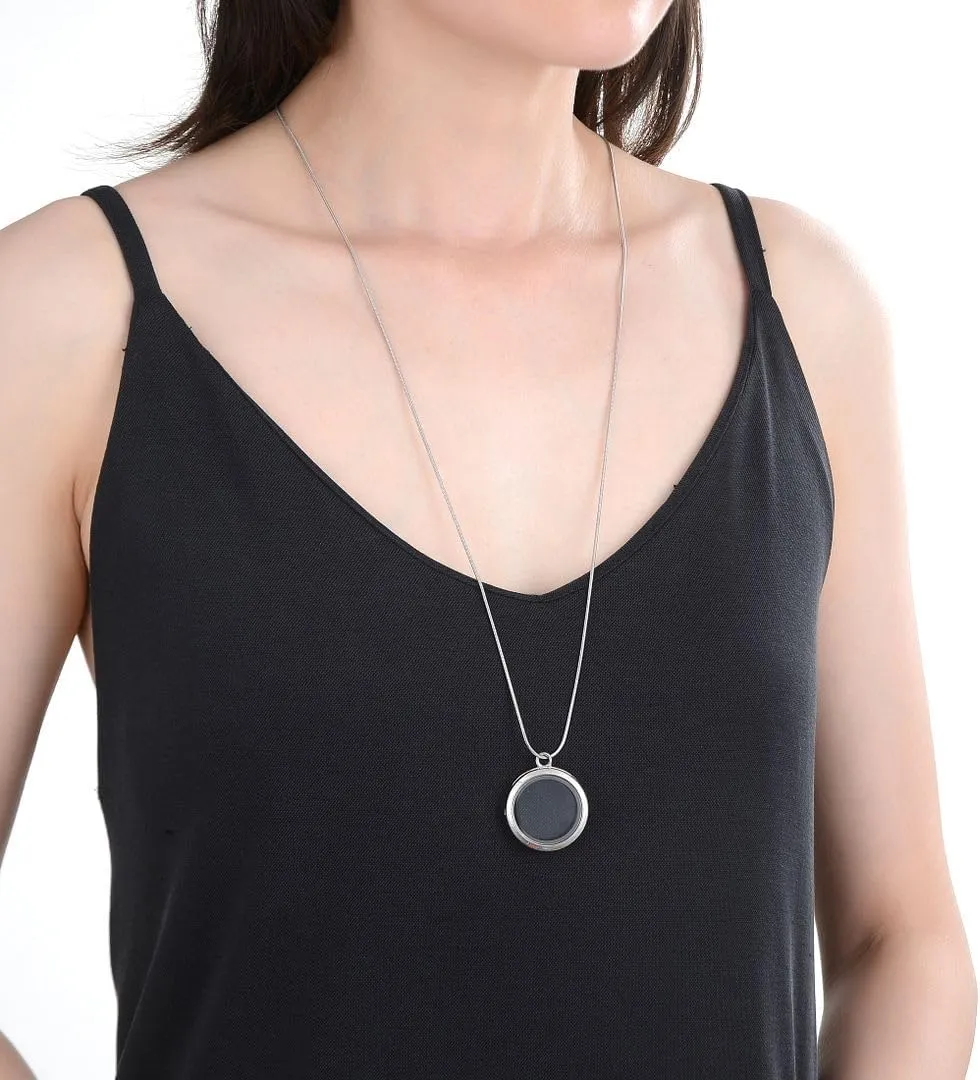 Adabele Living Memory Floating Locket Round or Heart Glass Pendant Necklace 28 Inch Tarnish Resistant Hypoallergenic Stainless Steel Surgical Women Men Jewelry