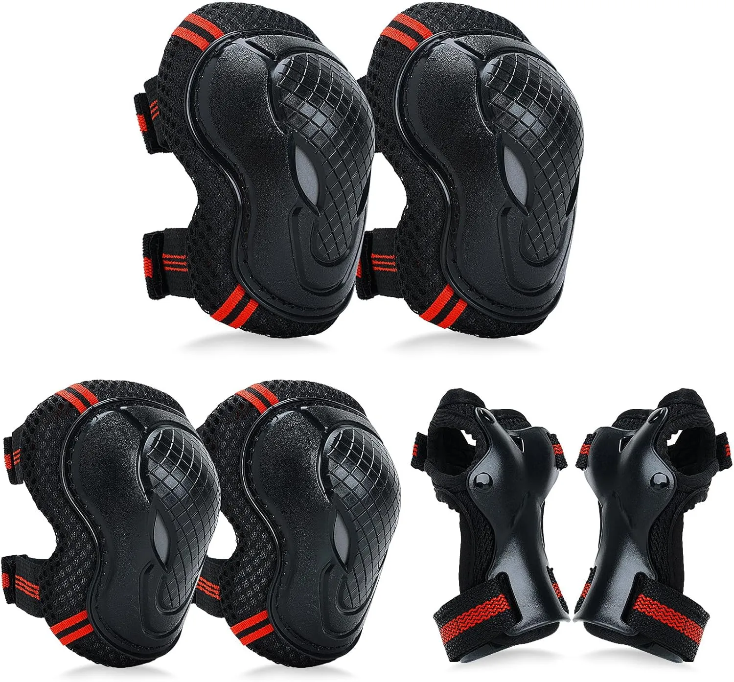 Adjustable Kids Knee Pads Elbow Pads Wrist Guards Set for 3-8 Years Child Protective Gear Set for Roller Skates,BMX,Bike,Cycling, Skateboard, Inline Skating, Scooter Riding Sports,Football