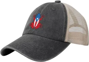 Adjustable Mesh Baseball Caps Snapback Mesh Back Hat Dad Cap Hat Vintage Washed Hat Breathable Sun Hats for Men Women