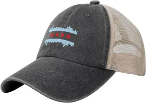 Adjustable Mesh Baseball Caps Snapback Mesh Back Hat Dad Cap Hat Vintage Washed Hat Breathable Sun Hats for Men Women