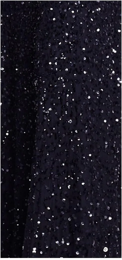 Adrianna Papell Women's Short-Sleeve All Over Sequin Gown