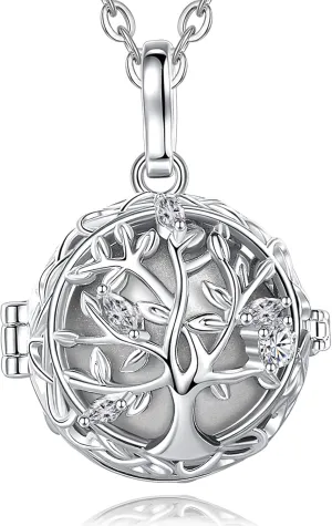 AEONSLOVE Harmony Ball Necklace Tree of Life Angel Chime Caller Necklace, Balls 18MM Llamador De Angeles Bola Necklace Pregnancy Gifts - 30 & 45 Chains