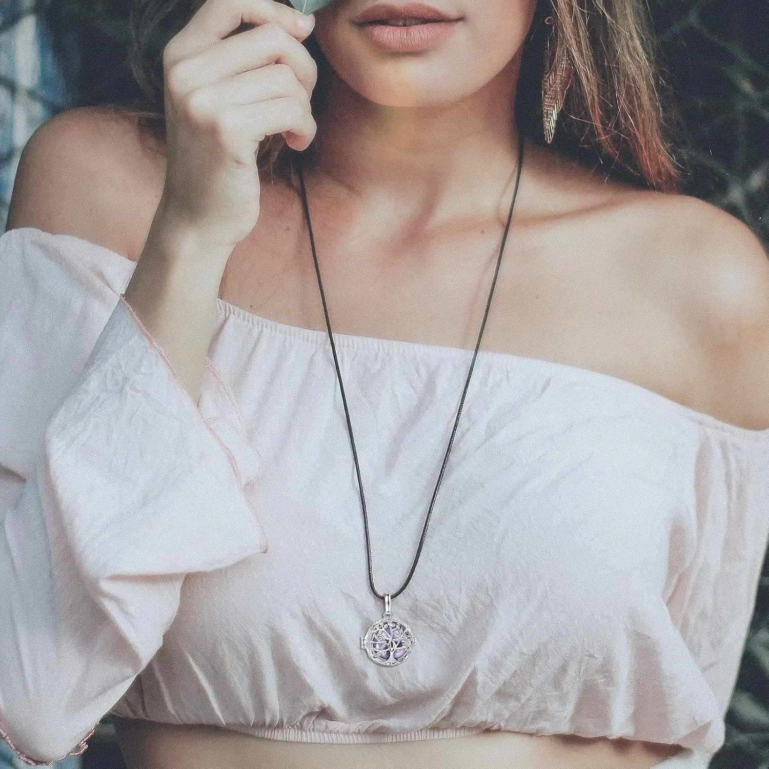 AEONSLOVE Harmony Ball Necklace Tree of Life Angel Chime Caller Necklace, Balls 18MM Llamador De Angeles Bola Necklace Pregnancy Gifts - 30 & 45 Chains