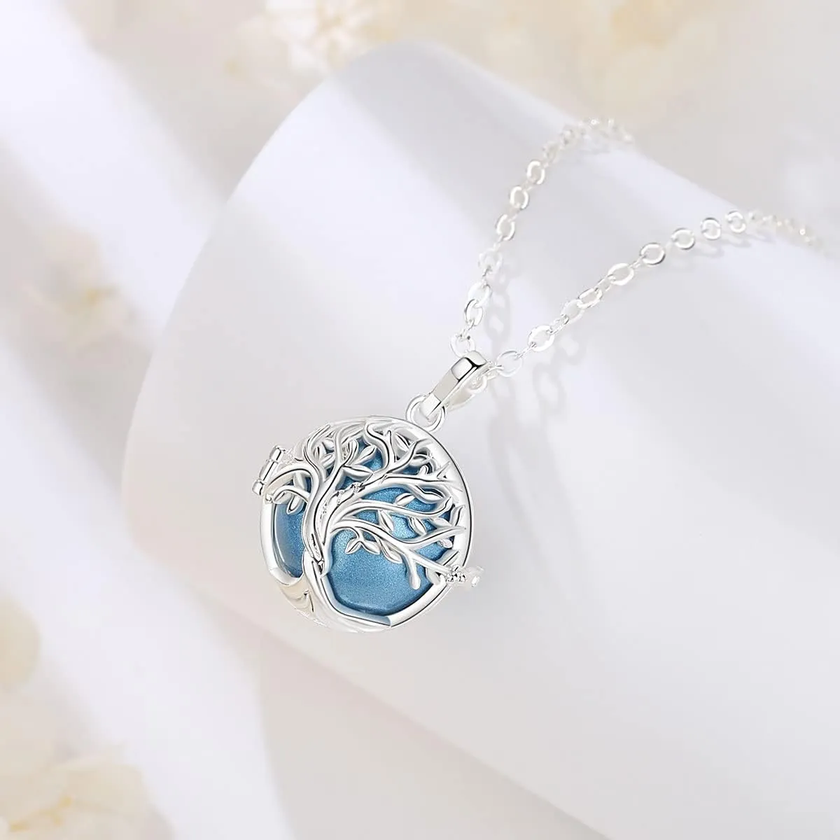 AEONSLOVE Harmony Ball Necklace Tree of Life Angel Chime Caller Necklace, Balls 20MM Llamador De Angeles Bola Necklace Pregnancy Gifts - 30 & 45 Chains