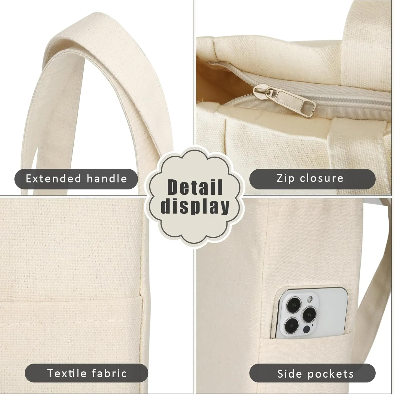 Afashor Women's Vintage Canvas Tote Bag Casual Hobo Shoulder Satchel Large Capacity Handbag