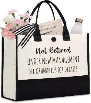 Afterprints Retirement Gift for Woman, Funny Retirement Canvas Tote Bag, Retirement Gifts for Women 2025, Retirement Gifts for Coworker, Grandma, Mom, Friend, Teacher, Nurse, Doctor