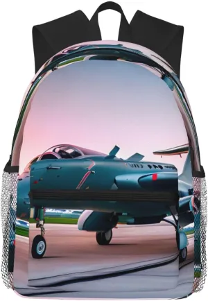 Aircraft Print Lightweight And Comfortable Duffel Bag, Casual Daypack, Multipurpose Backpack