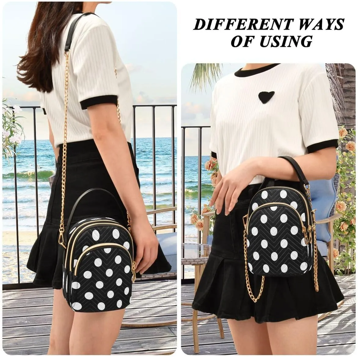 ALAZA Crossbody Bag Small Shoulder Handbags Leather Purse for Women