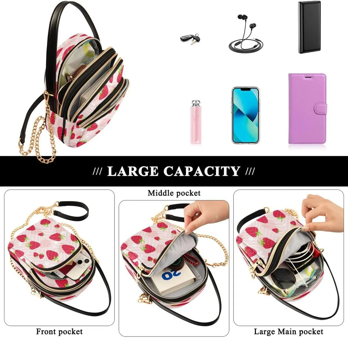 ALAZA Crossbody Bag Small Shoulder Handbags Leather Purse for Women