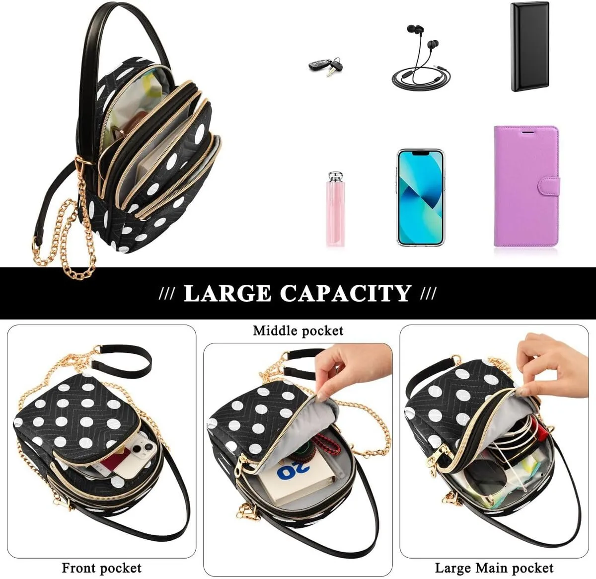 ALAZA Crossbody Bag Small Shoulder Handbags Leather Purse for Women