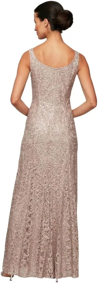 Alex Evenings Women's Long Lace Jacket Dress