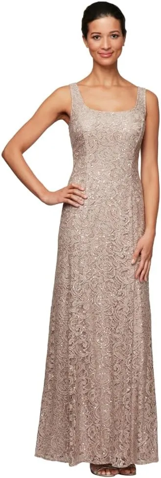 Alex Evenings Women's Long Lace Jacket Dress