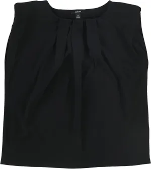 Alfani Womens Black Pleated Neck Sleeveless Evening Top XXL