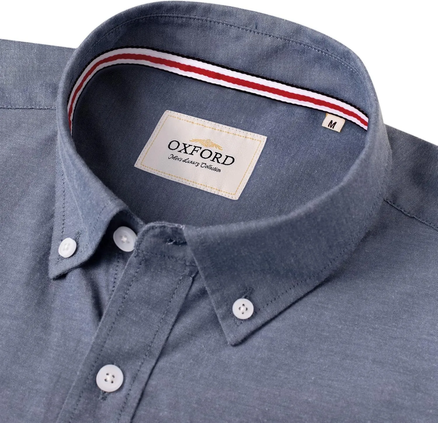 Alimens & Gentle Mens Solid Oxford Shirt Long Sleeve Dress Shirt Work Casual Button Down Shirts with Pocket