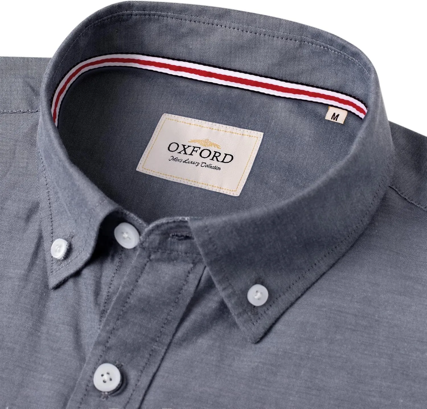 Alimens & Gentle Mens Solid Oxford Shirt Long Sleeve Dress Shirt Work Casual Button Down Shirts with Pocket
