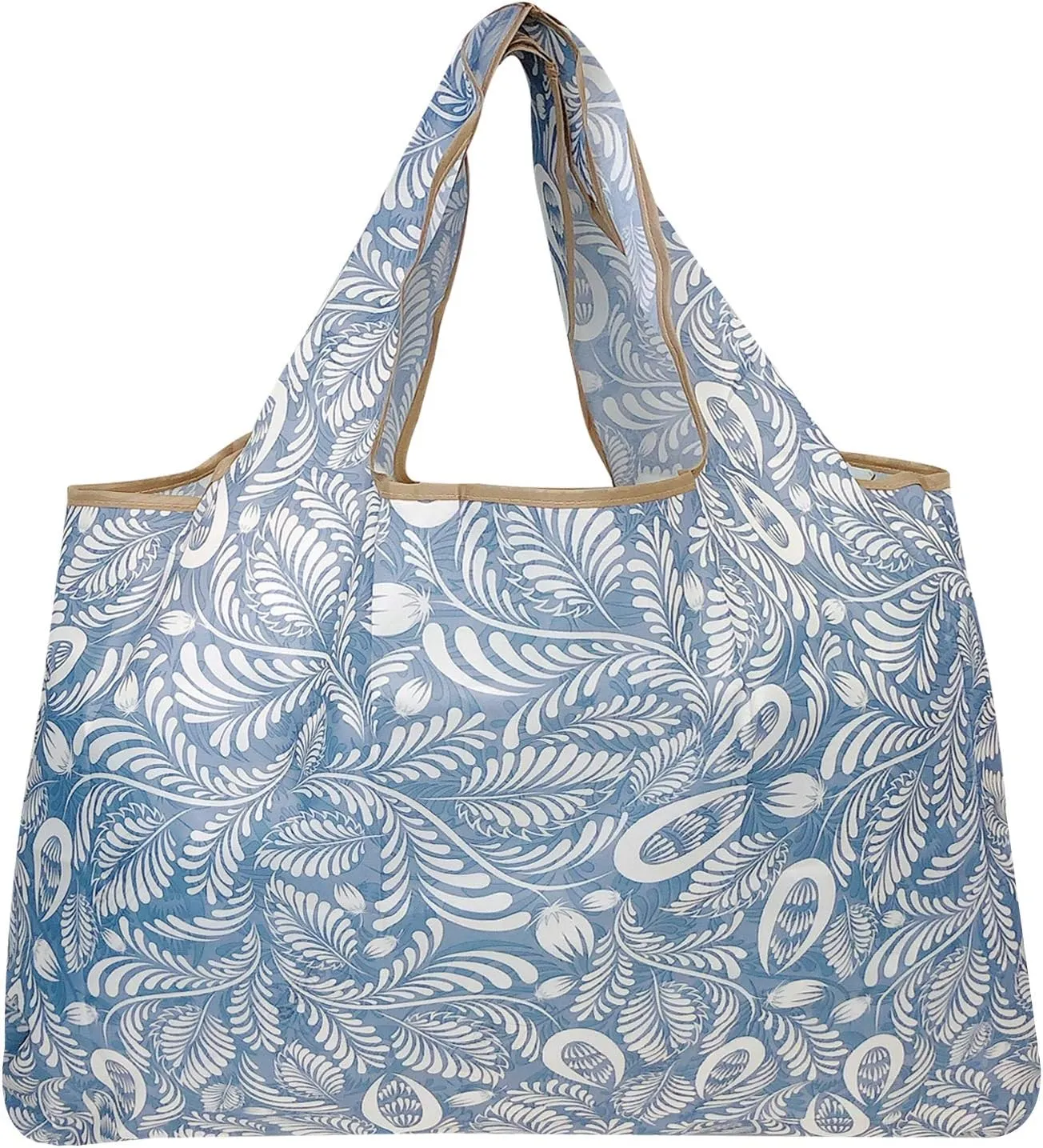 alldyrew Large Foldable Tote Nylon Reusable Grocery Bag, 3 Pack