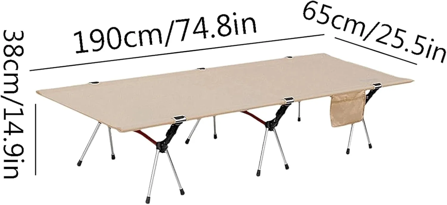 Aluminum Alloy Camping Cot with Carry Bag Folding Bed Oxford Fabric Removable Camping Bed for Outdoor Camping,Travel,Beach