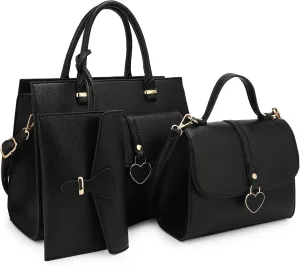 ALYSSA Tote Bag for Women Medium Crossbody Purse Shoulder Bag Top Handle Satchel Cute Wallet 3Pcs Handbags Set Gift