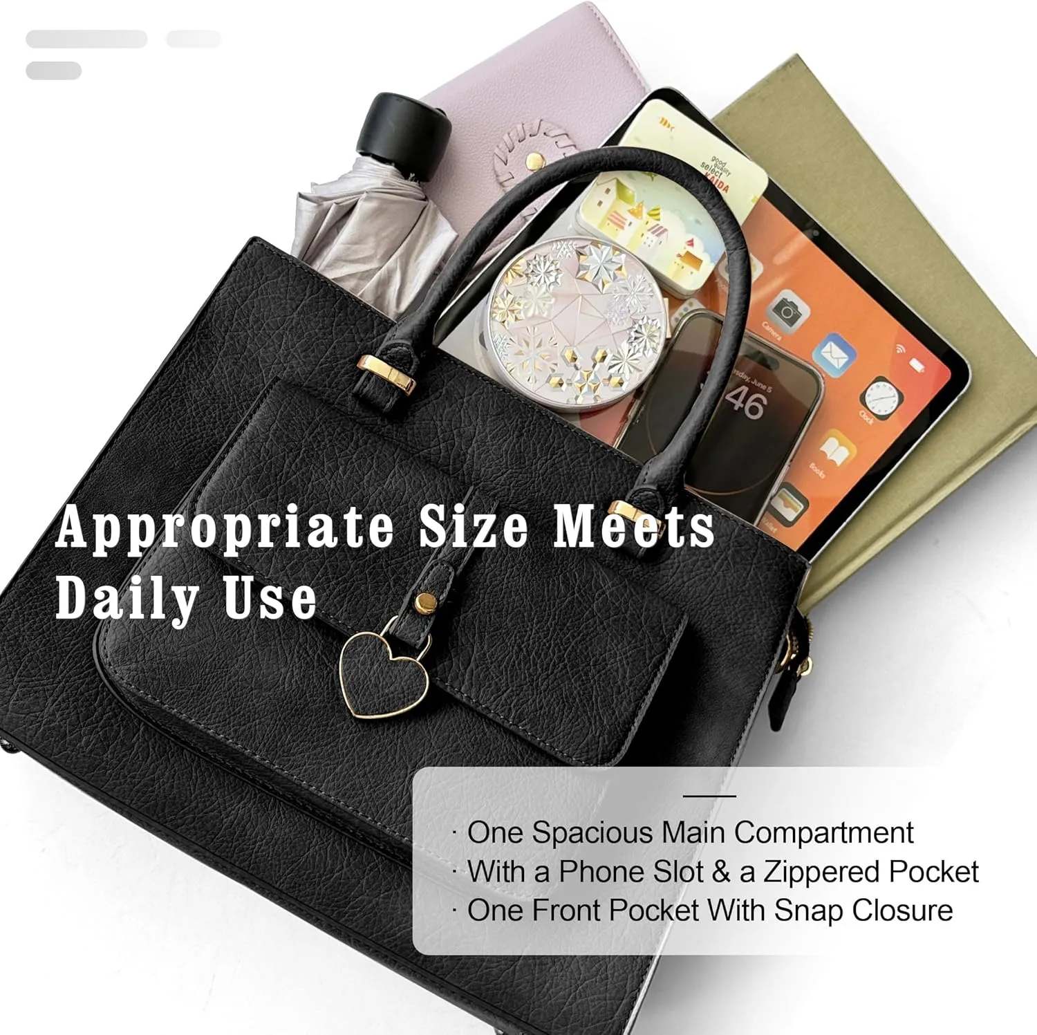 ALYSSA Tote Bag for Women Medium Crossbody Purse Shoulder Bag Top Handle Satchel Cute Wallet 3Pcs Handbags Set Gift