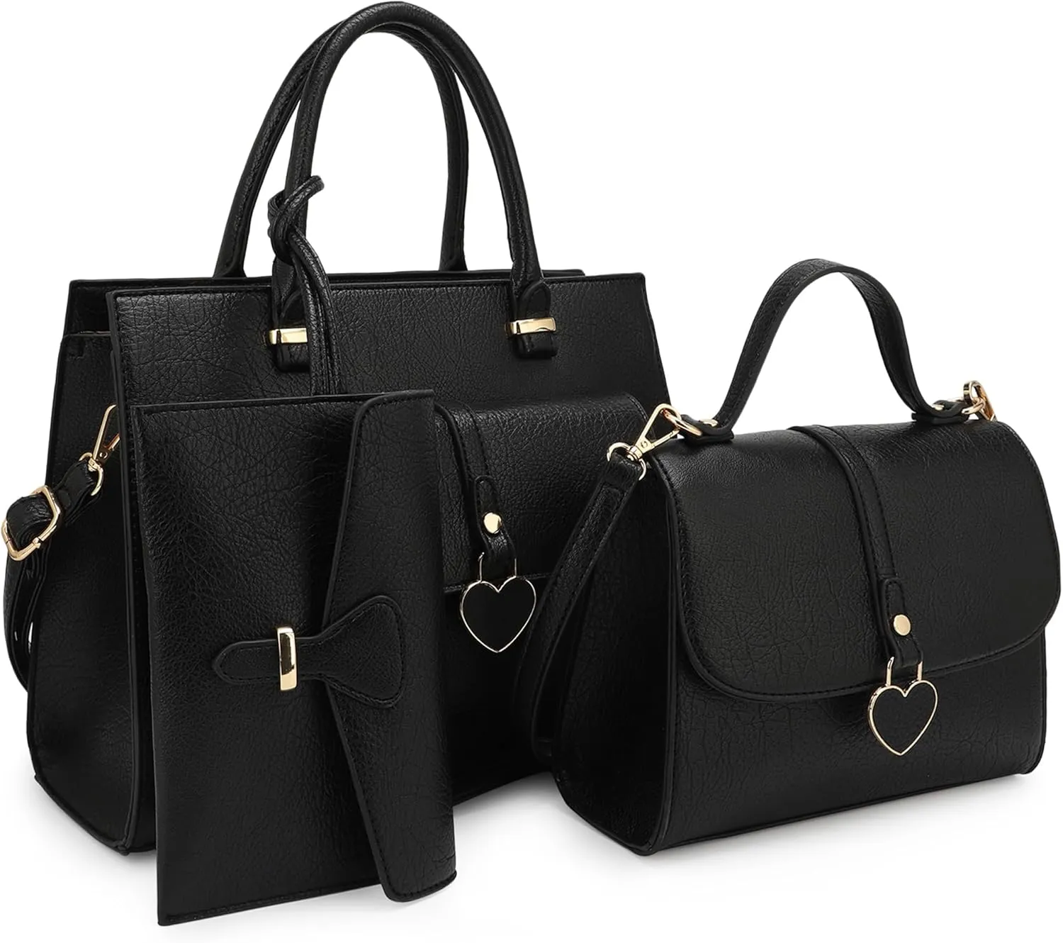 ALYSSA Tote Bag for Women Medium Crossbody Purse Shoulder Bag Top Handle Satchel Cute Wallet 3Pcs Handbags Set Gift