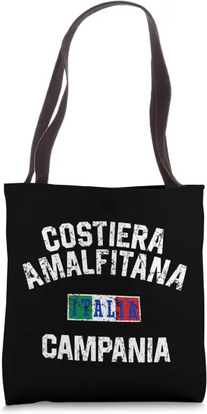 Amalfi Coast Italy Campania Italian Flag Distressed Imprint Tote Bag