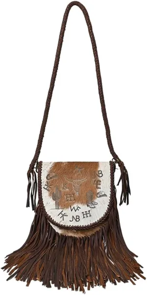 American Darling Crossbody Hair-On Genuine Leather Women Bag Western Handbag Purse