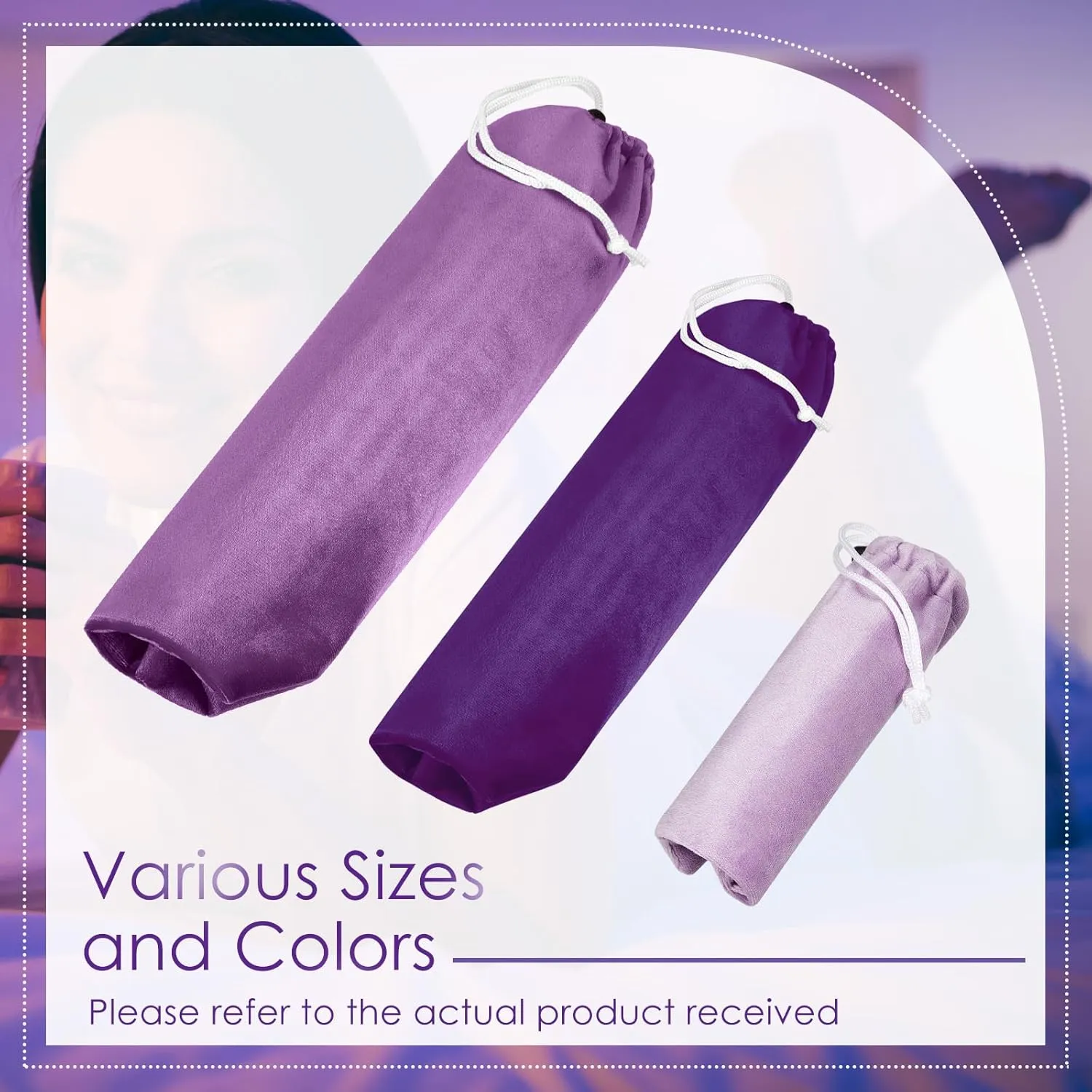 Amylove 9 Pcs Satin Game Toy Storage Bag Silk Drawstring Bags Gift Bags Pouches for Lightweight Toys Organizer Stuff Sack Foldable Travel Pouch for Women, 3 Sizes(Purple Series)