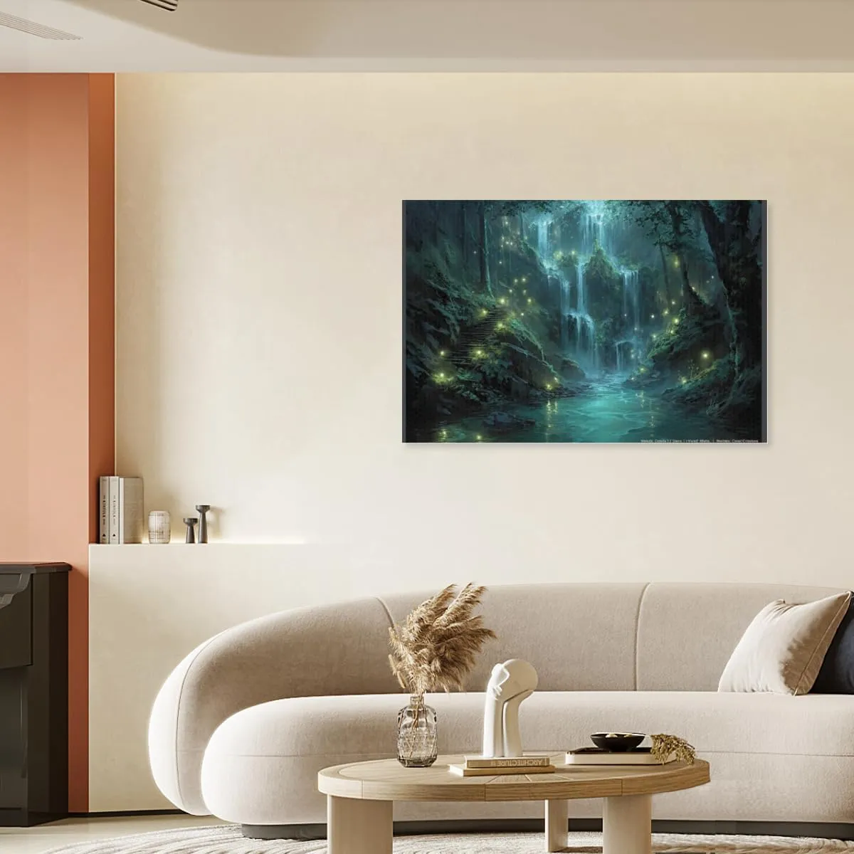 ANGFDA Art Canvas Poster Prints Fantasy artwork in the style of Walter Burley Griffin Framed Living Room Office Wall Art Home Decor