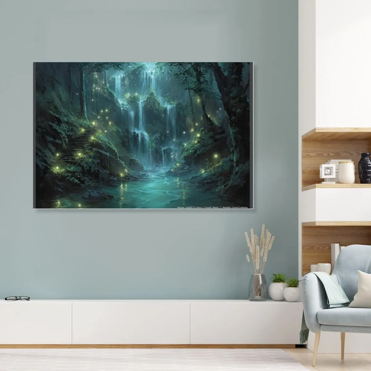 ANGFDA Art Canvas Poster Prints Fantasy artwork in the style of Walter Burley Griffin Framed Living Room Office Wall Art Home Decor