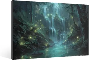 ANGFDA Art Canvas Poster Prints Fantasy artwork in the style of Walter Burley Griffin Framed Living Room Office Wall Art Home Decor