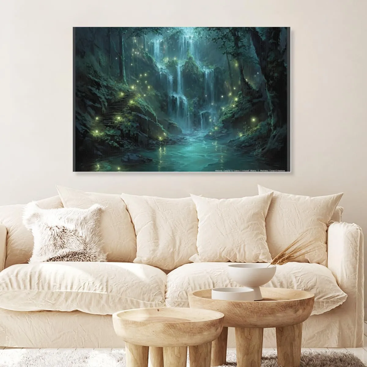 ANGFDA Art Canvas Poster Prints Fantasy artwork in the style of Walter Burley Griffin Framed Living Room Office Wall Art Home Decor