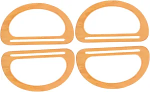 Angoily D Shaped Purse Handles 4pcs Wooden Bag Handles Purse Frame Hangers DIY Handbag Accessories Varnish Finish