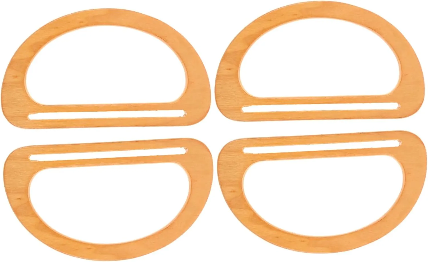 Angoily D Shaped Purse Handles 4pcs Wooden Bag Handles Purse Frame Hangers DIY Handbag Accessories Varnish Finish