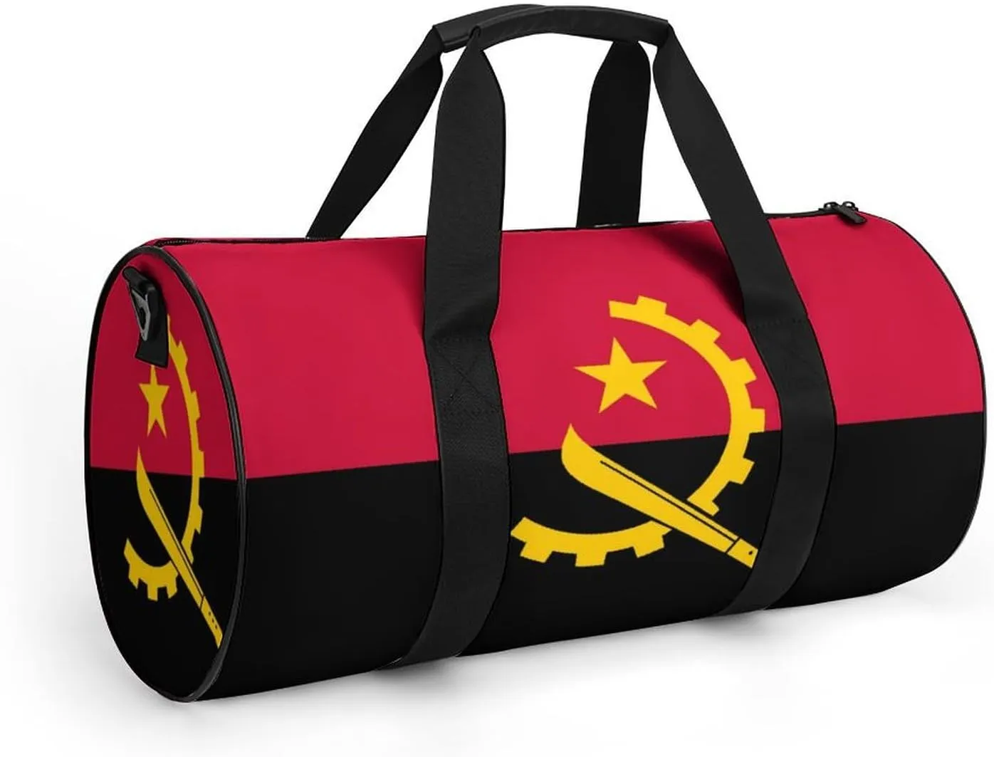 Angola Flag Sports Duffel Bag for Men Women with Shoe Compartment Gym Weekender Tote