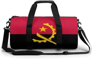 Angola Flag Sports Duffel Bag for Men Women with Shoe Compartment Gym Weekender Tote
