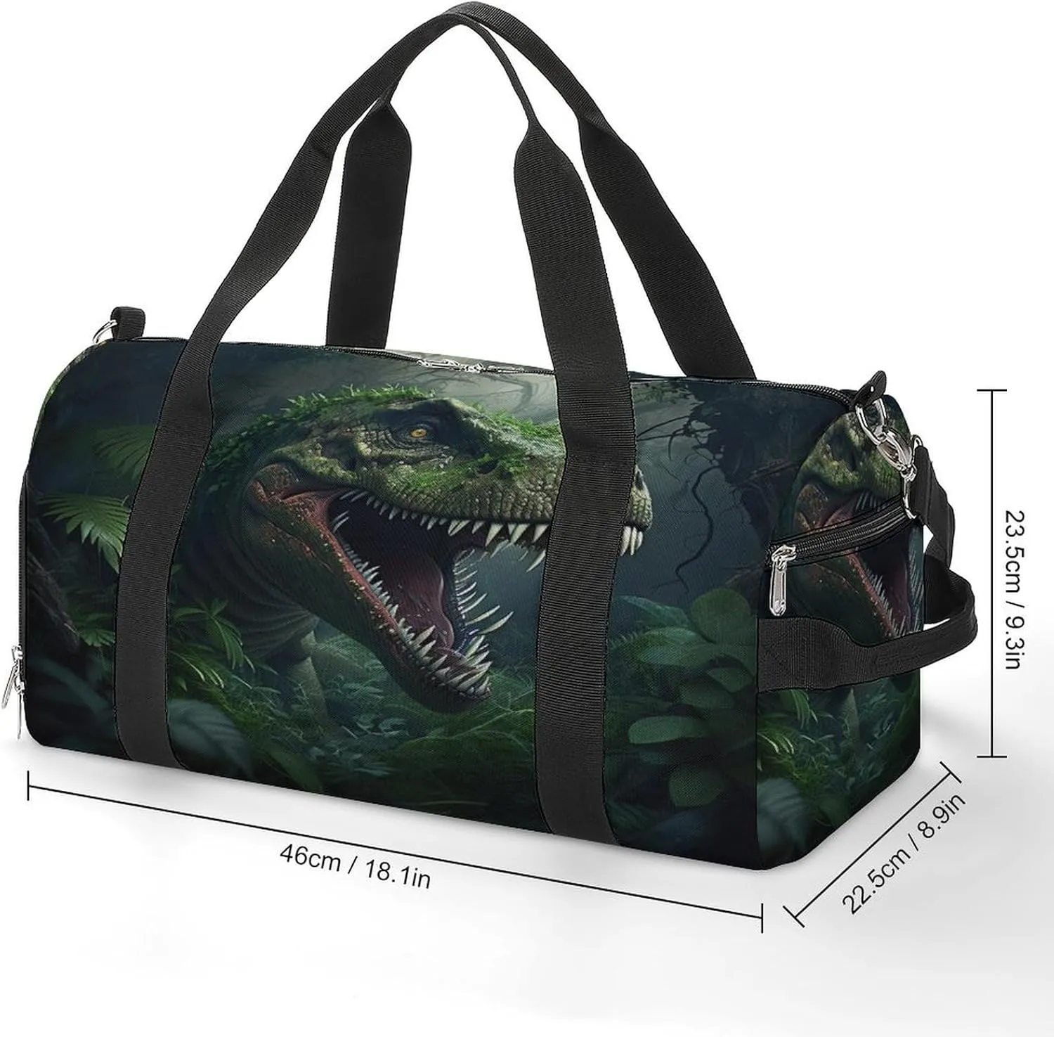 Angry T Rexs Travel Duffel Bag for Men Women with Shoe Compartment Waterproof