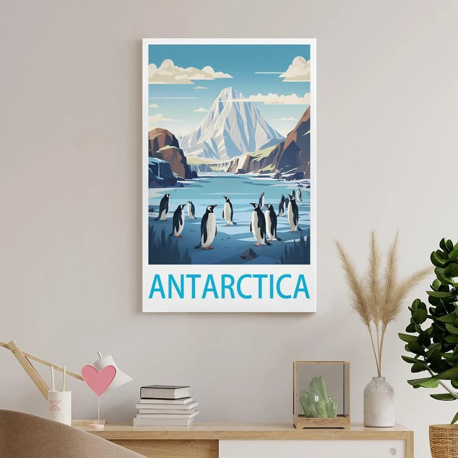 Antarctica Travel Poster Print Canvas Wall Art for Bedroom Living Room HD Print Posters 24x36inch(60x90cm)