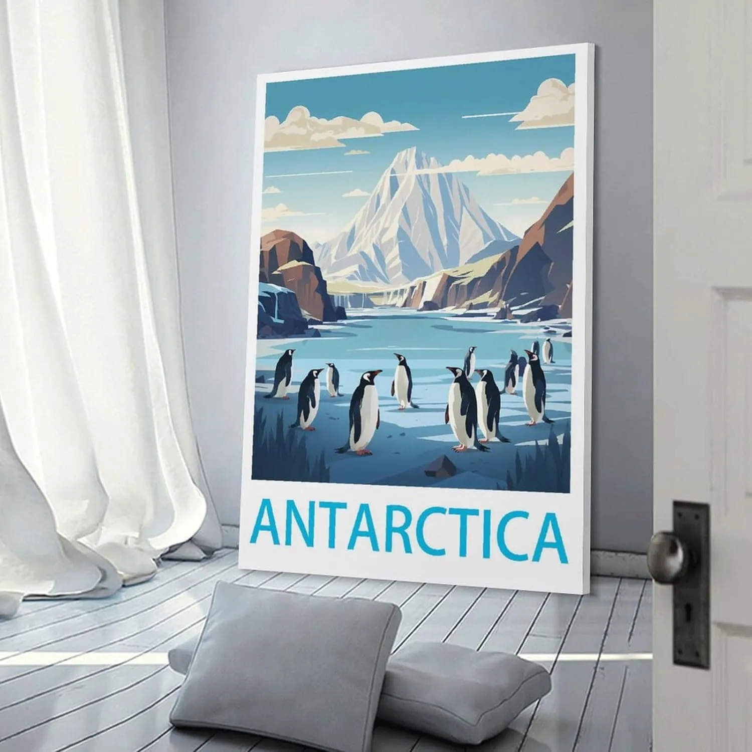 Antarctica Travel Poster Print Canvas Wall Art for Bedroom Living Room HD Print Posters 24x36inch(60x90cm)