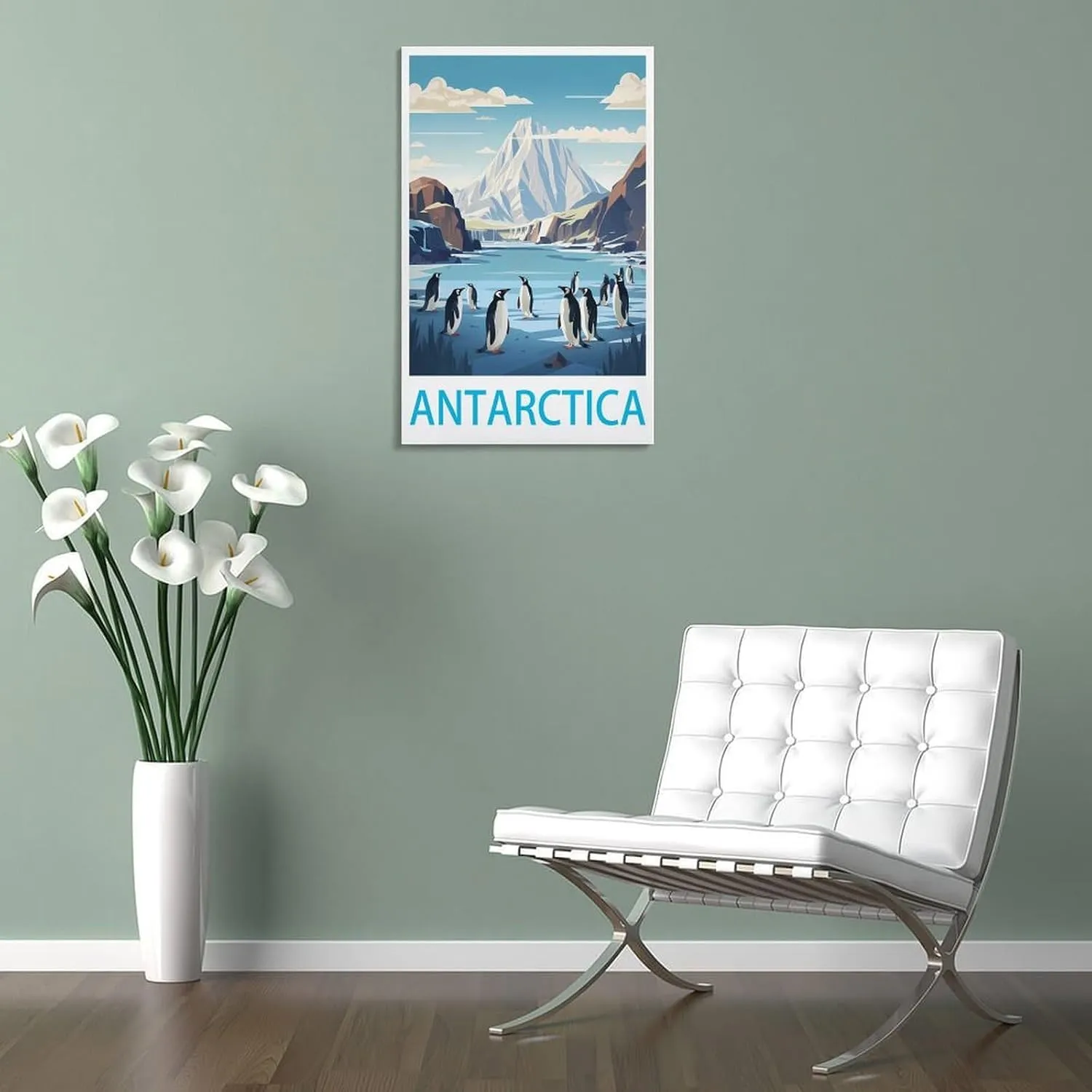 Antarctica Travel Poster Print Canvas Wall Art for Bedroom Living Room HD Print Posters 24x36inch(60x90cm)