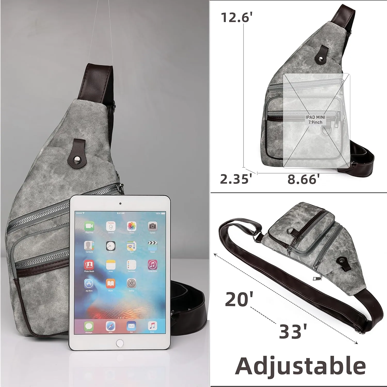 Anti Theft Travel Bag - Side Crossbody Sling Backpack for Women & Men - Waterproof & Theft Proof